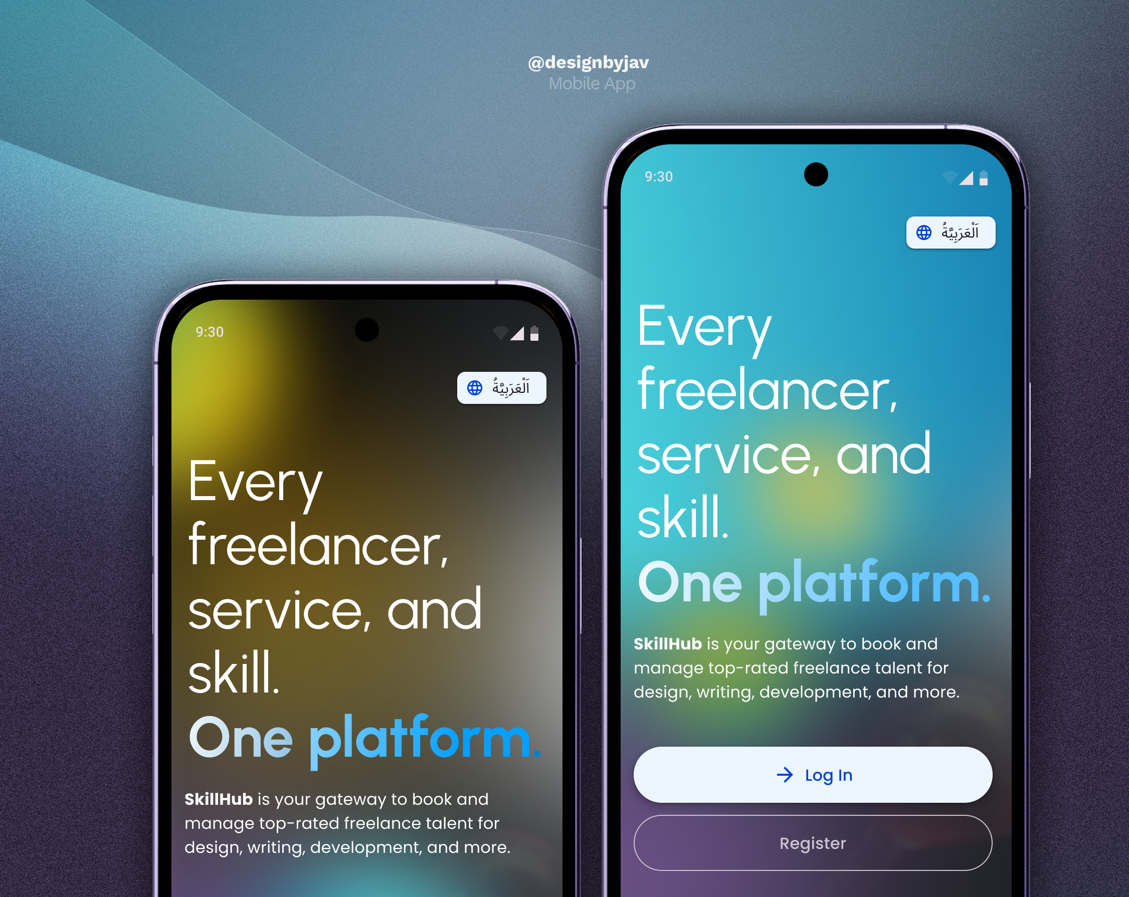 Animated Onboarding Screen blobs blurs futuristic glass gradient illustration mobile motion graphics ombre onboarding product design ui design ux design