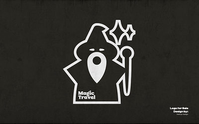Magic Travel Logo. brand branding design dual meaning logo fantastic graphic design logo logo design magic logo magic travel magic travel logo modern logo pin locator sailcupdesign travel logo travelling wizard logo wizard travel wizard travel logo