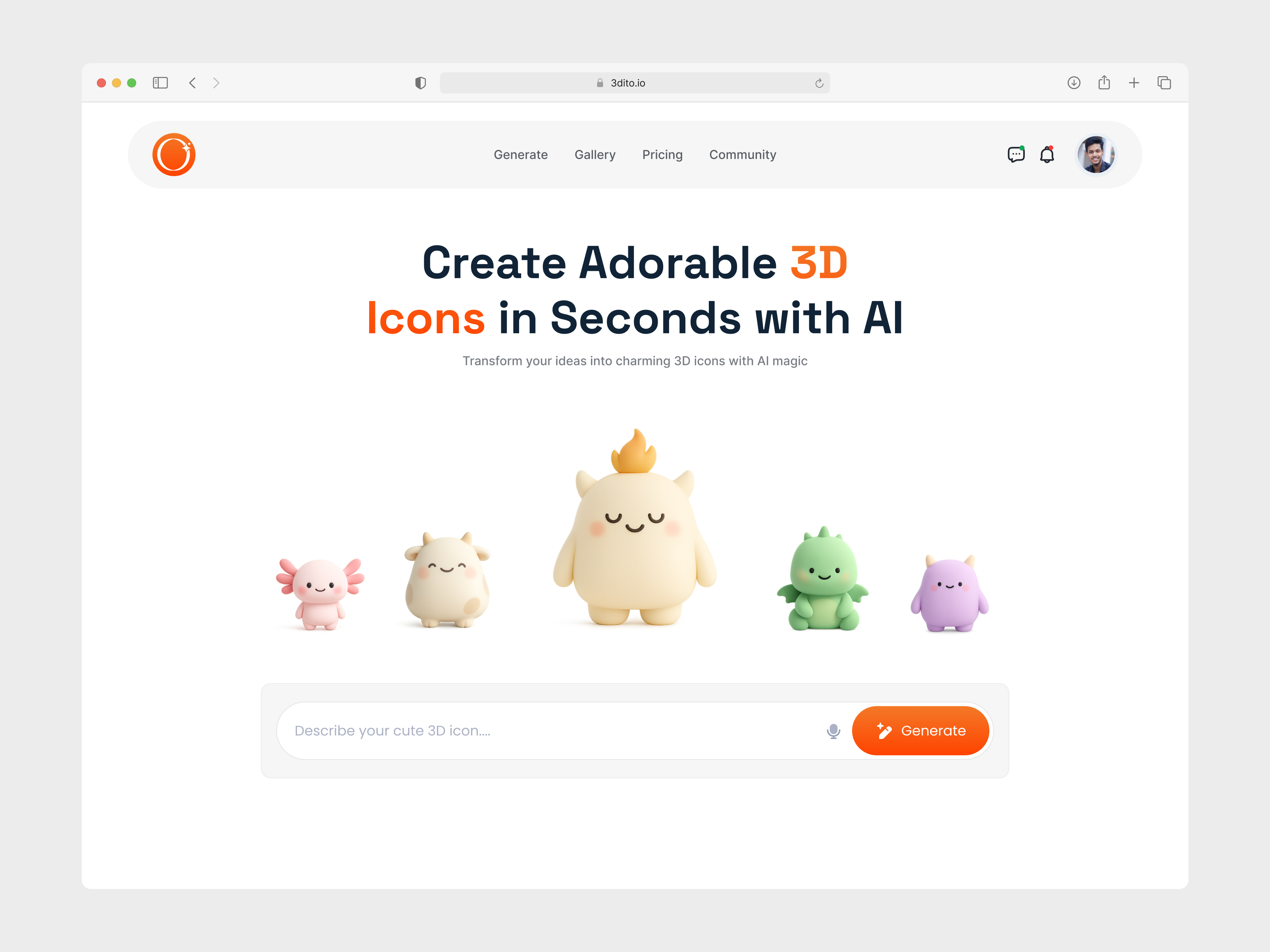 AI cute 3D Icon Generator 3dgenerator 3dicons 3dillustrations aidesigntools aitools aiux app branding cute3dicons design designwithai dribbbledesign graphic design illustration minimal productdesign ui uidesign ux webappdesign