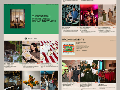 NYC Dining & Events: Curated Lifestyle Portal clean layout content marketing design dining guide hospitality landing page lifestyle website modern slides ui ux web web design web pages website website design
