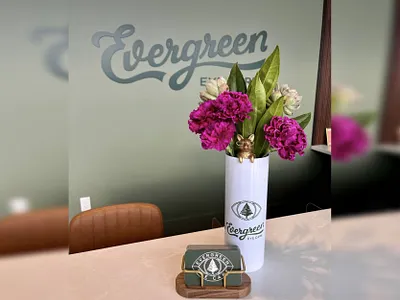 Evergreen Eye Care Logo Application brand design brand identity branding branding design eye hand drawn hand lettering identity design lettering logo logo design logodesign logotype medicine optometry type typography vintage visual identity wordmark