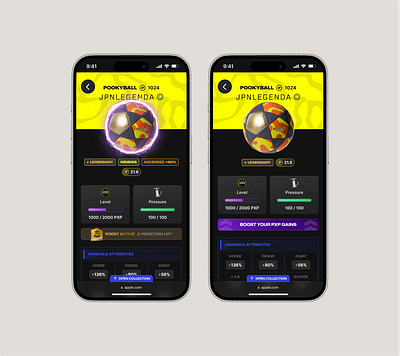 Pooky - XP Boost betting boost game gamification nft pooky pookyball prediction product design ui web web3 webdesign xp