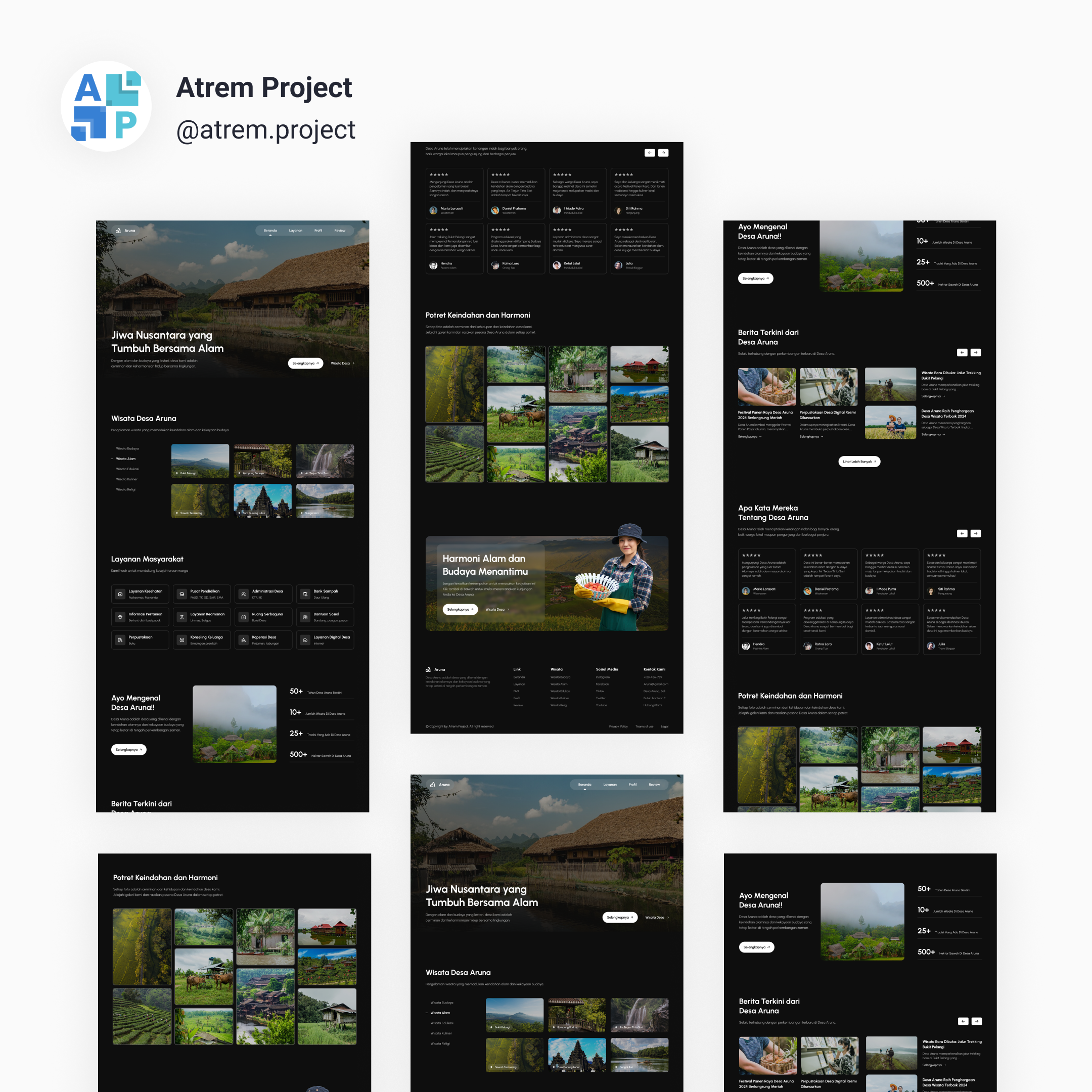 Aruna - Landing Page Village atrem project figma mobile app ui ui design uiux user interface ux ux design web design