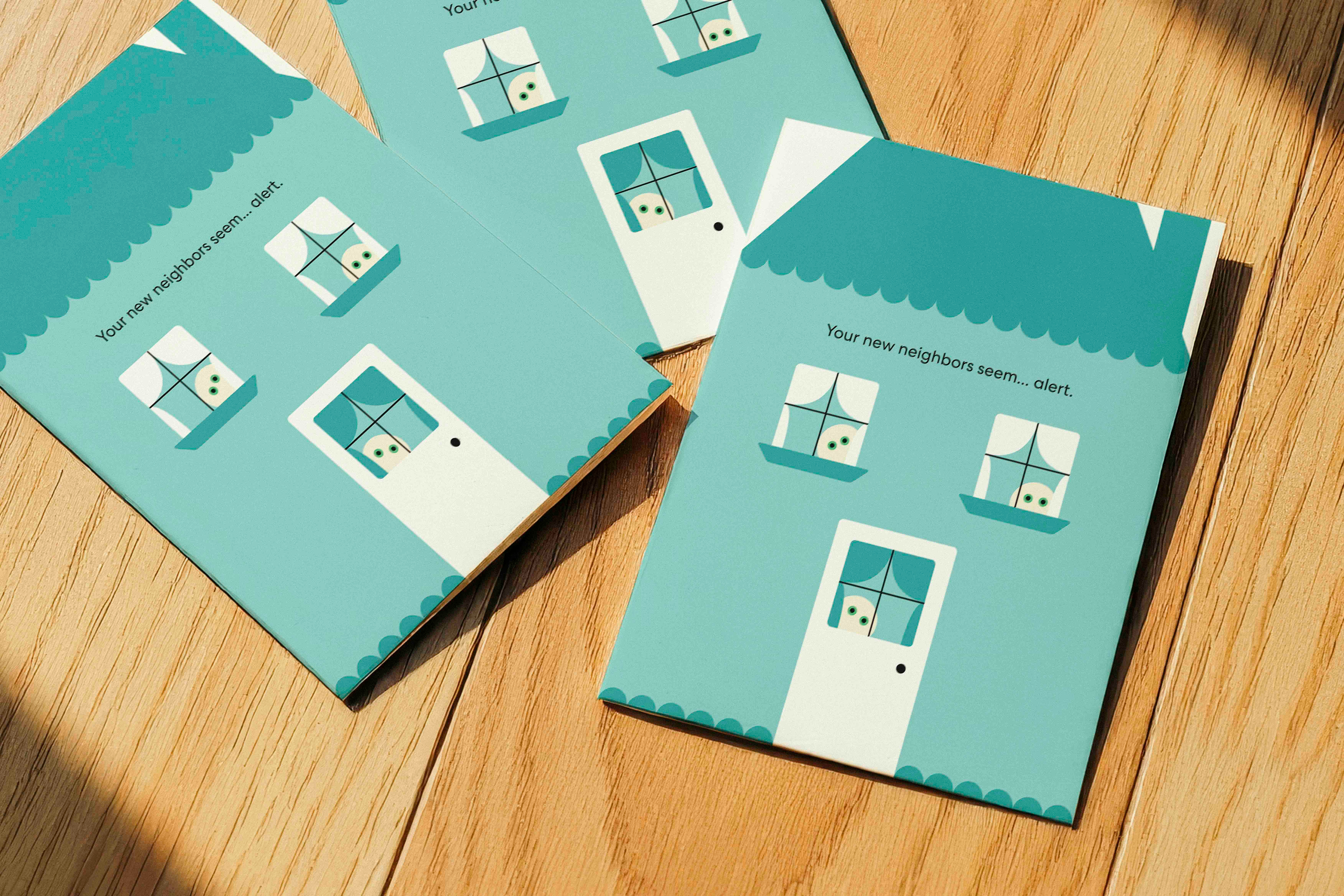 Nosey New Neighbors Card congratulations design greeting card housewarming illustration new home new house new neighbors pattern stationery typography