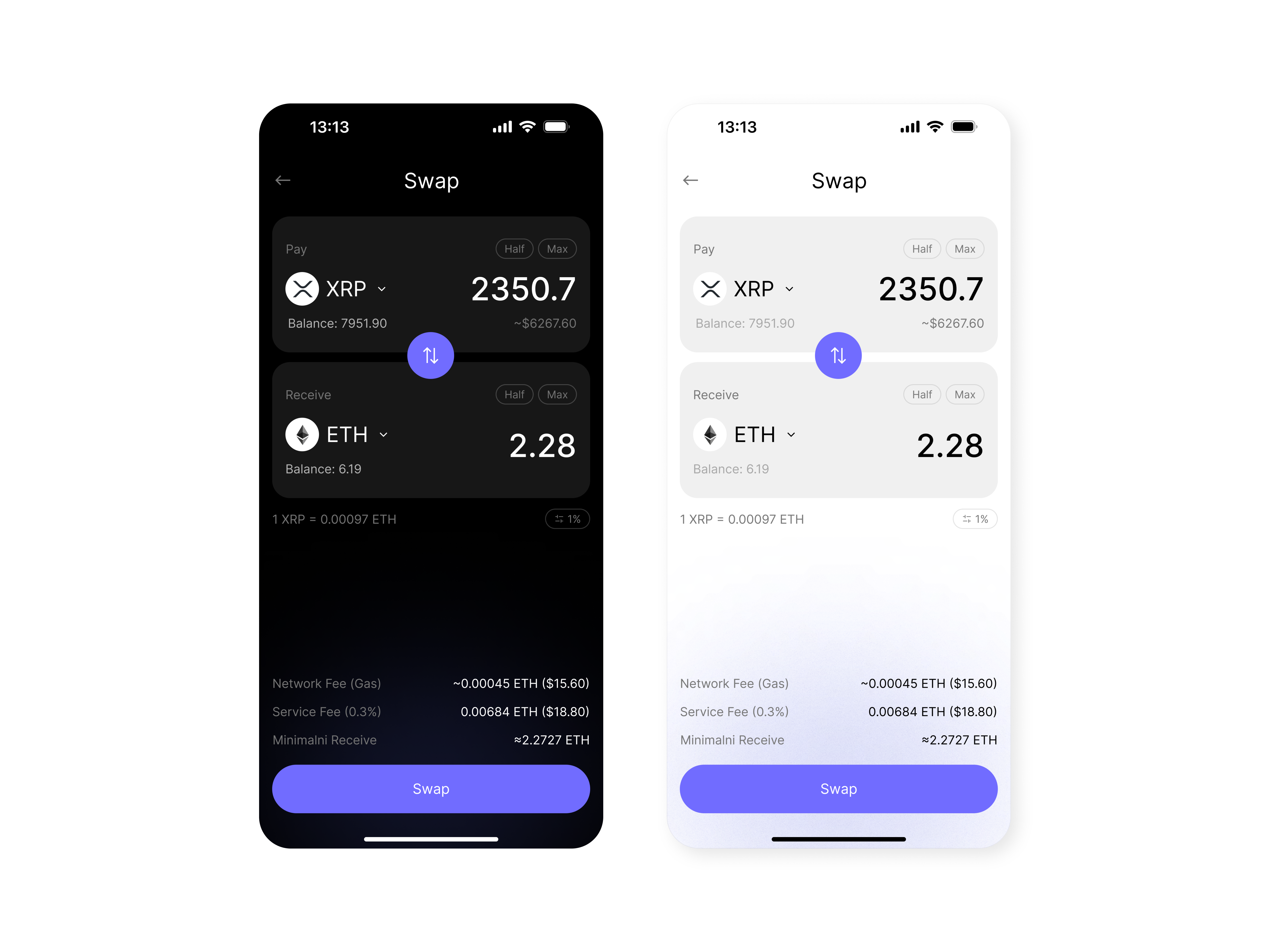 Example of DeFi Crypto Swap Wallet App