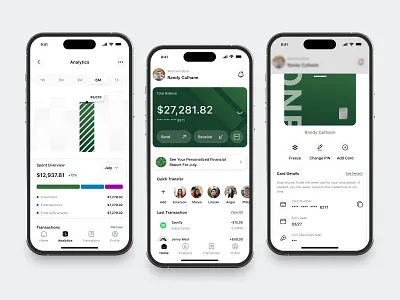 Personal Finance App app banking card chart clean design fireart ios list manage money navbar tabs transactions ui ux