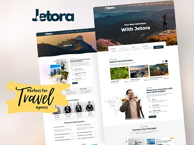 Jetora — Travel & Tour Agency Elementor Template Kit booking destination elementor landing page landingpage packages tour tour guide tourism travel travel agency travel blog travel website trip ui webdesign wordpress