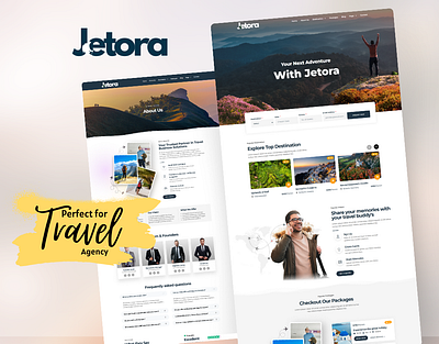 Jetora — Travel & Tour Agency Elementor Template Kit booking destination elementor landing page landingpage packages tour tour guide tourism travel travel agency travel blog travel website trip ui webdesign wordpress
