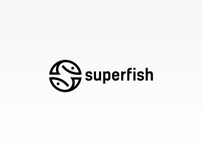 Superfish branding brandits fish food logo minimal monogram ocean sea super type typography water