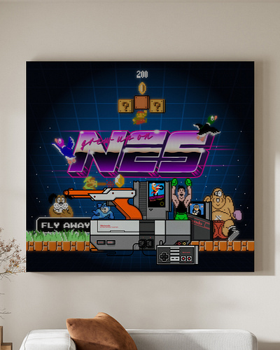 Grew Up On NES 80s duck hunt graphic design illustration illustrator mario megaman nes nintendo punch out retro videogames