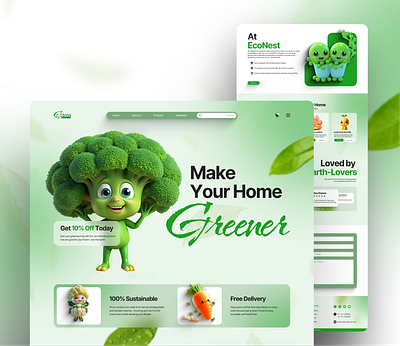 Green Homes | UI/UX | Landing Page branding graphic design landing page ui uiux web design
