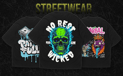 Premium Streetwear T-Shirt Design Collection branding design graphic design illustration premium streetwear streetwear design t shirt design typography vector t shirt art