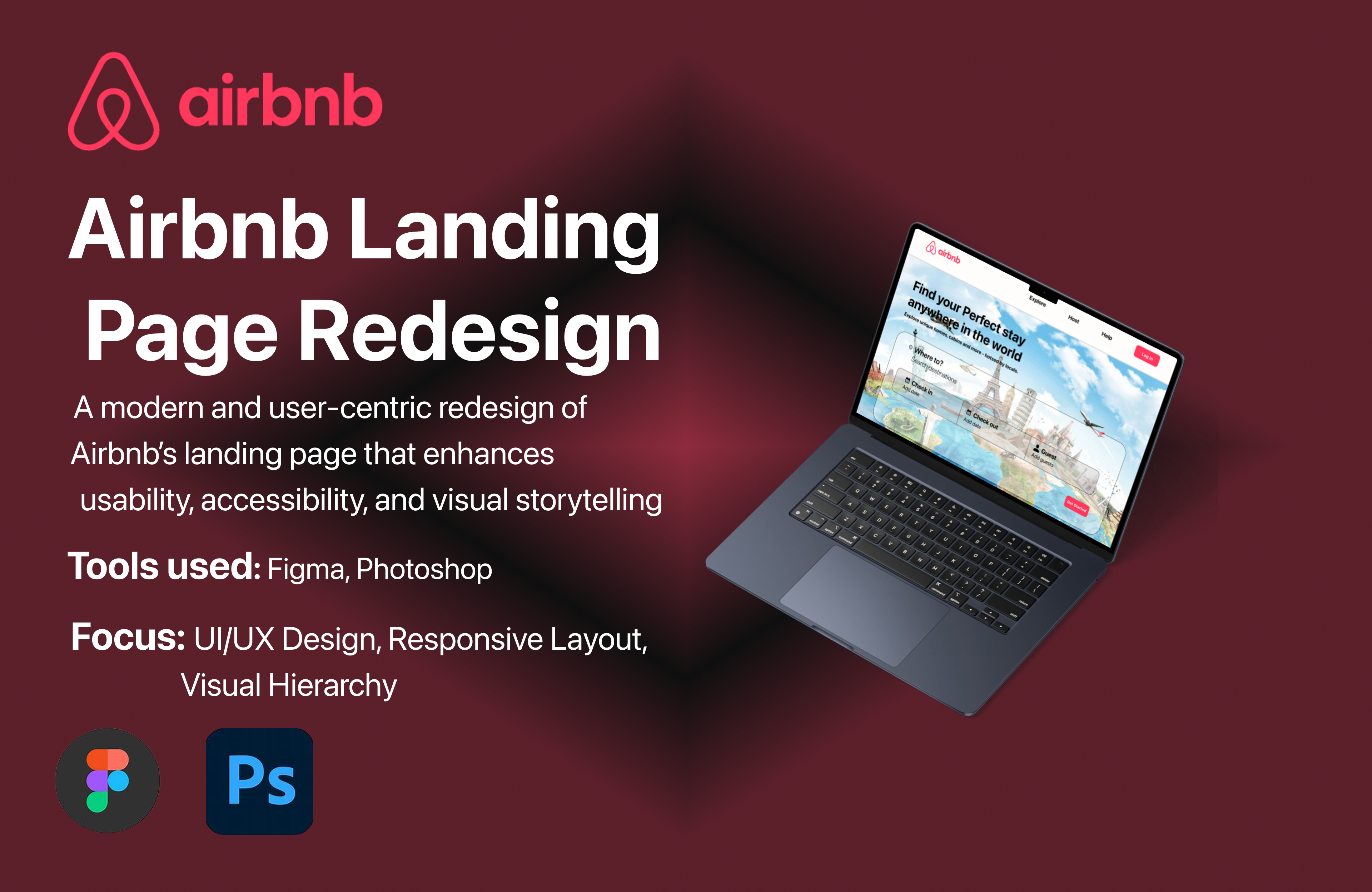 Airbnb Landing Page UI/UX Redesign airbnb bookingapp designsystem figma graphic design landingpage minimaldesign photoshop redesign responsivedesign travelapp ui uidesign userexperience userinterface ux uxdesign visualdesign webdesign