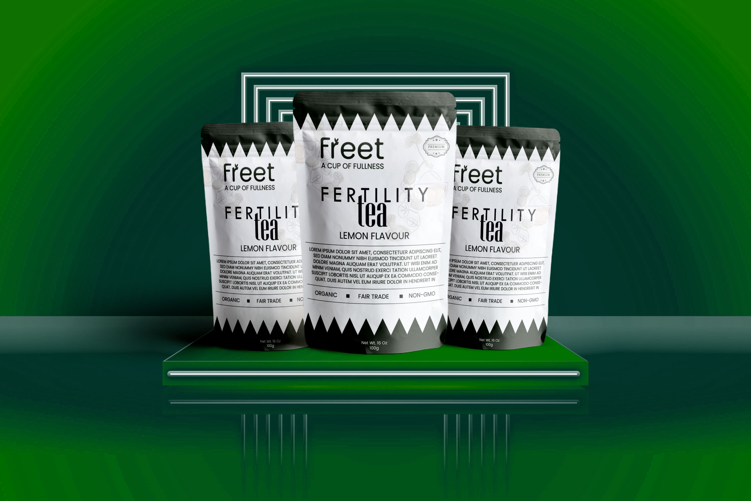 Freet Premium Fertility Tea Pouch Packaging Design pouch pouch design pouch packagigng pouch packaging design