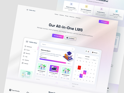 LMS SaaS Landing Page app branding design graphic design illustration lms lms saas lms saas landing page lms ui logo minimal saas landing page saas lms ui ui landing page uiux ux uxui vector