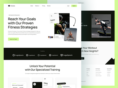 🏋️‍♂️ Athelete – Fitness Landing Page Design athletic web design figma fitness site fitness app landing fitness landing page framer gym development gym equipment showcase gym website health and fitness ui online fitness platform personal trainer landing responsive gym landing page sports product site trainer website wellness ui design workout program site