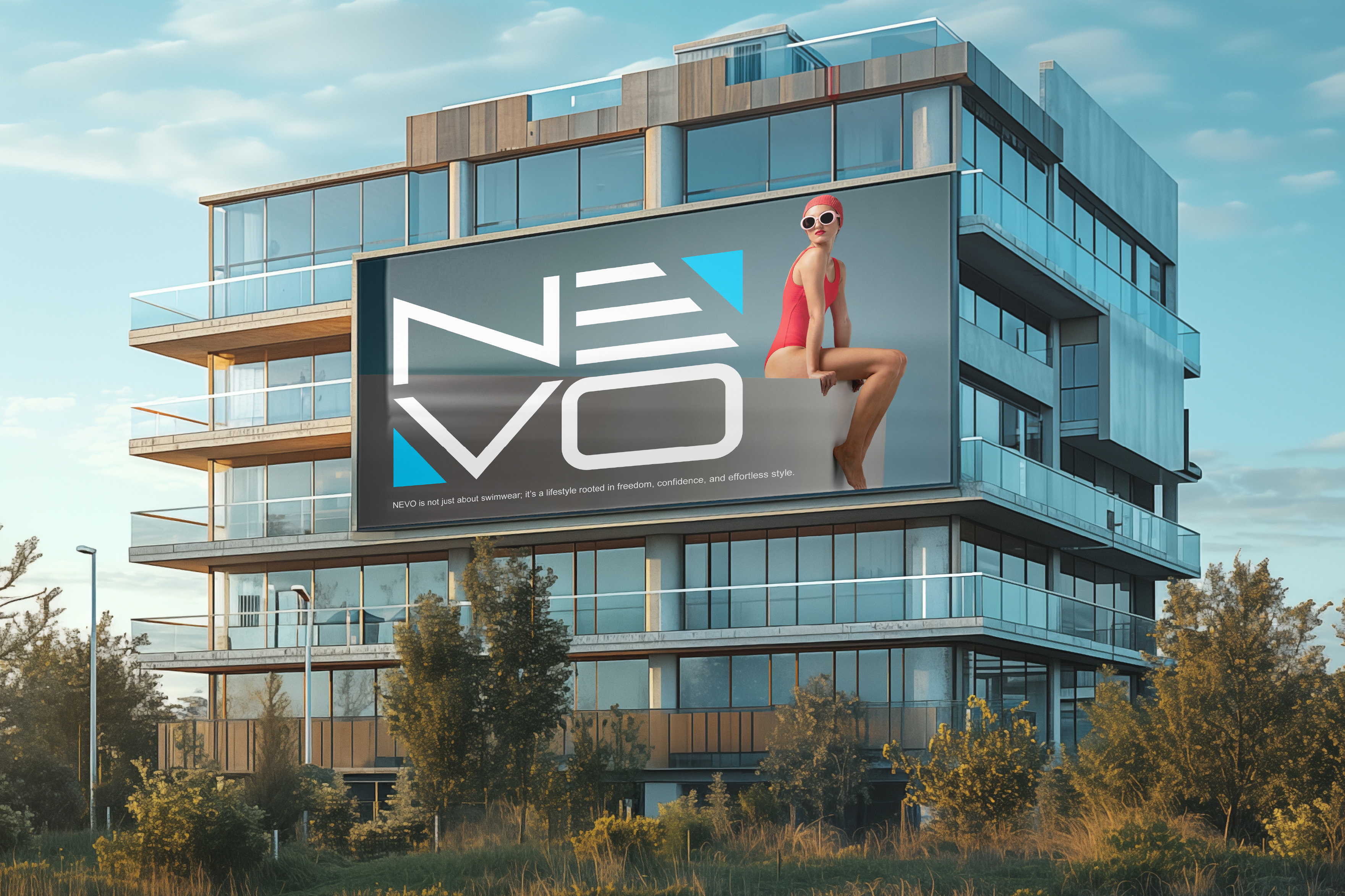 NEVO Logo Design branding buynow creative creativity design graphic graphic design logo logodesigner logos motion graphics swimsuit trending trendy viral