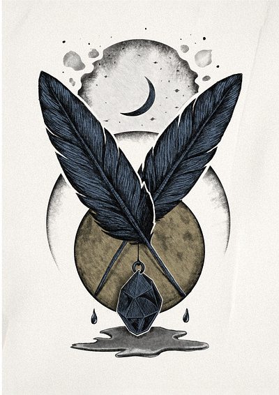 Feather illustration for t-shirt design art design graphic design ill illustration t shirt