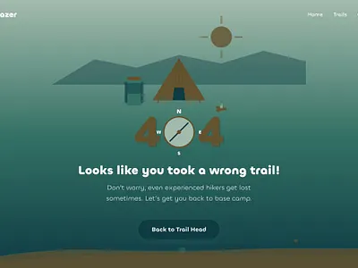 Camping 404 Error Page 404 404 error page design development error page ui web design web development website
