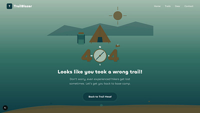 Camping 404 Error Page 404 404 error page design development error page ui web design web development website