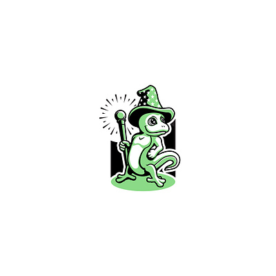 Lizard Wizard Logo branding design graphic design green illustration illustrator lizard logo reptile tulsa typography wizard