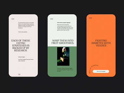 Wellness for Health Branding clean layout colorful layout diabetes prevention editorial mobile educational content health branding health education healthy lifestyle informative design medical awareness minimalist interface mobile interface mobile strategy modern healthcare nutrition design research based responsive branding storytelling type hierarchy wellness