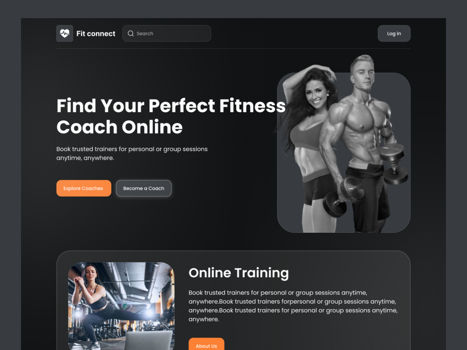 Fitness Coaching Website – Dark Theme UI dark theme fitness website figma fitness app template fitness app landing page fitness coach website design fitness coaching web app ui fitness platform homepage fitness trainer booking website fitness training website ui gym coach finder app design health and fitness web design hire fitness coach online modern gym website design online fitness coaching app online personal trainer platform personal trainer booking app personalized training web design responsive fitness coach ui uiux for fitness platform workout trainer website ui