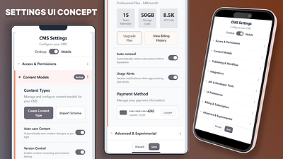 UI For A CMS Settings Panel - Day 7 of Daily UI branding cms settings cms software cms software ui design design graphic design illustration logo mobile settings ui mobile ui settings panel settings panel ui settings ui ui ui design ui ux ui ux design vector web design web dev