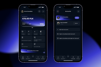 Modern Mobile Banking App – Sleek Dark UI with Intuitive UX app bankingapp branding dark ui darkmode design fintechux iosapp mobileappdesign mobileux typography ui ui design ux ux design ux research uxdesign uxuidesign webdesign website