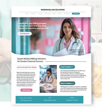 Modern Billing Website Design adobe design layout medical ui ux website