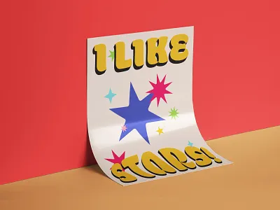 I Like Stars Poster adobe design graphic design illustrator poster poster design typography vector
