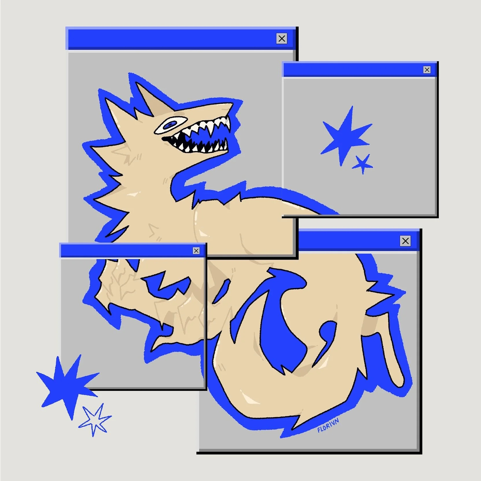 Digital Blue | Original Illustration art illustration procreate