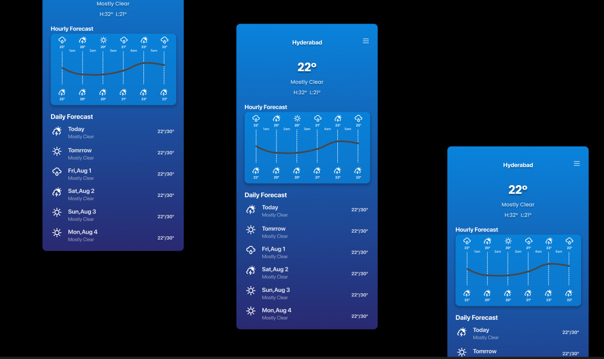 Weather Design dailyui-37 3d animation app branding design graphic design illustration logo motion graphics typography ui ux weather
