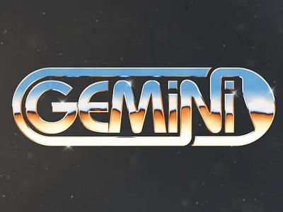 Project Gemini 80s chrome chrome logo design illustration logo nasa nasa gemini project gemini retro space exploration space logo vintage