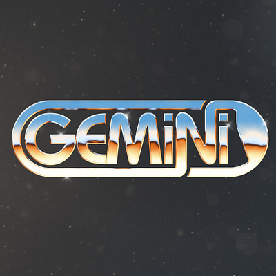 Project Gemini 80s chrome chrome logo design illustration logo nasa nasa gemini project gemini retro space exploration space logo vintage