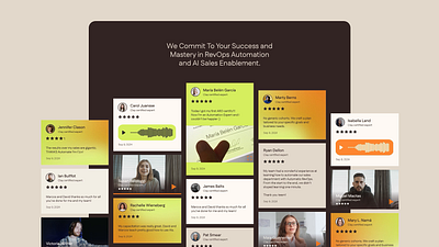 Automate RevOps - Testimonials feedback gradients graphic design logo motion graphics review reviews social social proof testimonial testimonials ui wall of love web website