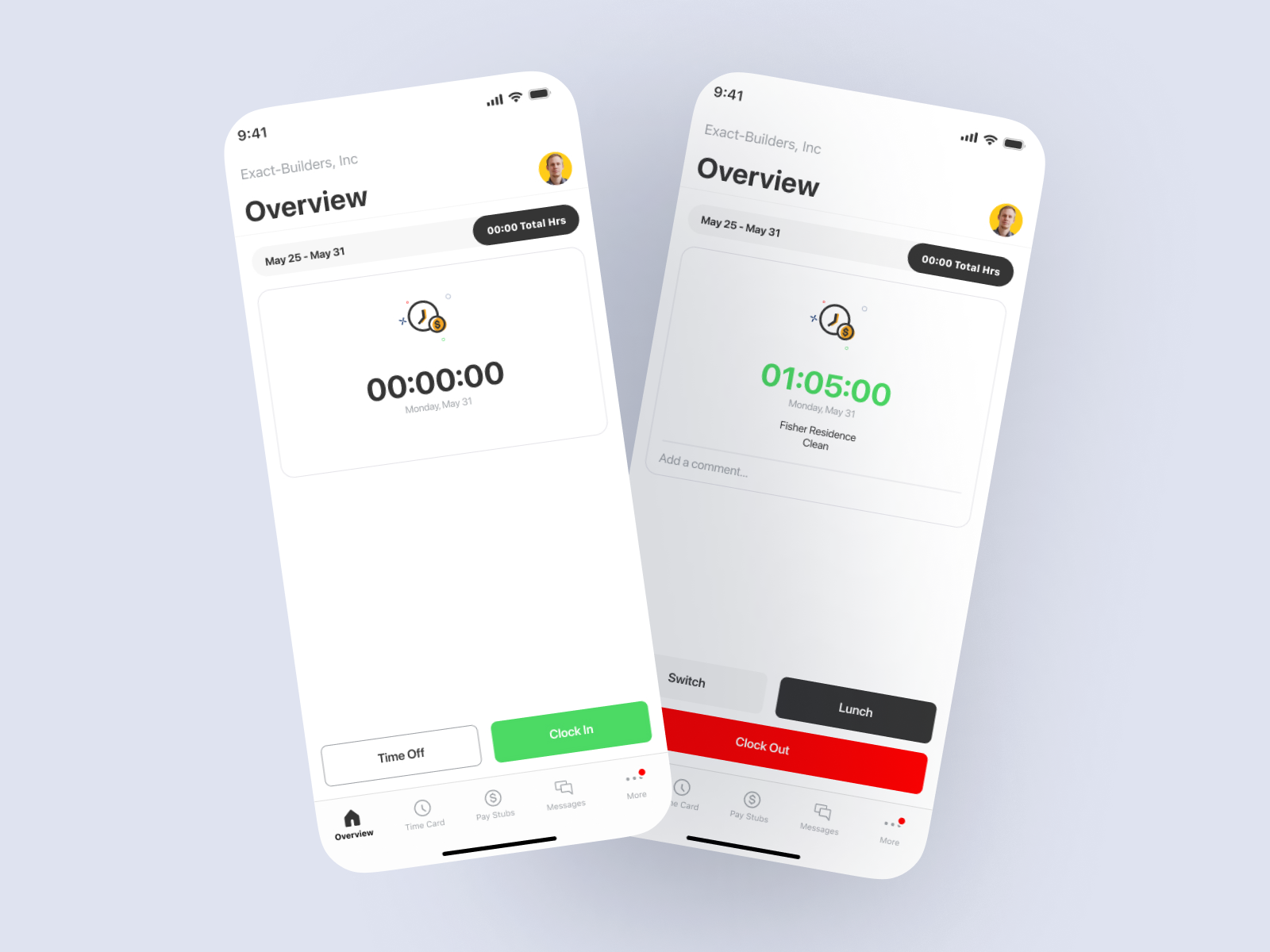 Clock In / Out Experience – UX/UI for Mobile Field Workers app design design systems figma ios design mobile design product design saas ux time tracking user experience design user interface ux case study