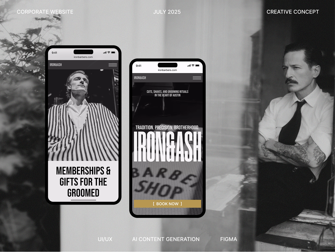 Website Concept for a Barbershop barbershop barbershop website corporate website figma uiux web development website design