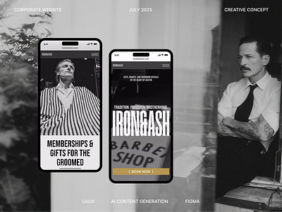 Website Concept for a Barbershop barbershop barbershop website corporate website figma uiux web development website design
