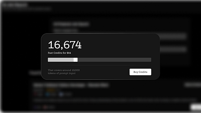 Fast Credits Popup UI design product ui