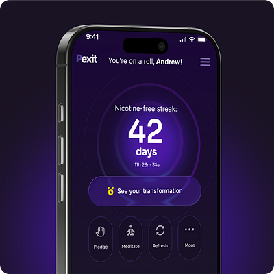 Habbit tracking app addiction ai dark fitness healthcare mobile nicotine porn uxui wellness