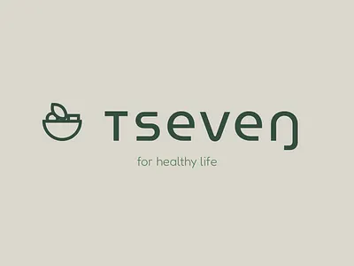 T seven healthy food branding graphic design logo