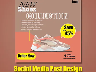 New Shoe Collection Sale – 45% Off Social Media Post Ad Design advertising design animation brand visuals brandidentity branding character animation design graphic design illustration instagram sale post
