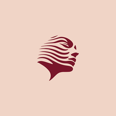 Wind branding design face girl graphic design icon illustration lines logo logo design motion silence vector wind woman