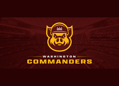 Washington Commanders - Military Hog Logo Concept burgundy commanders d.c. district of columbia football gold hog nfl pig redskins snout washington