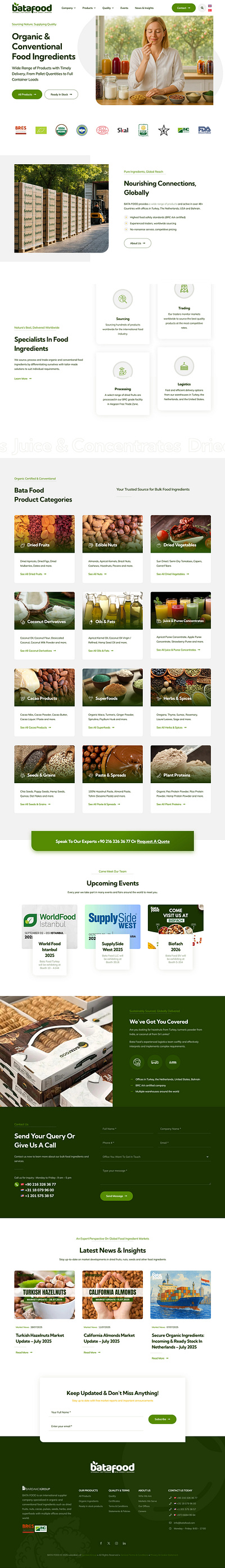 Bata Food branding landing page responsive website web design website