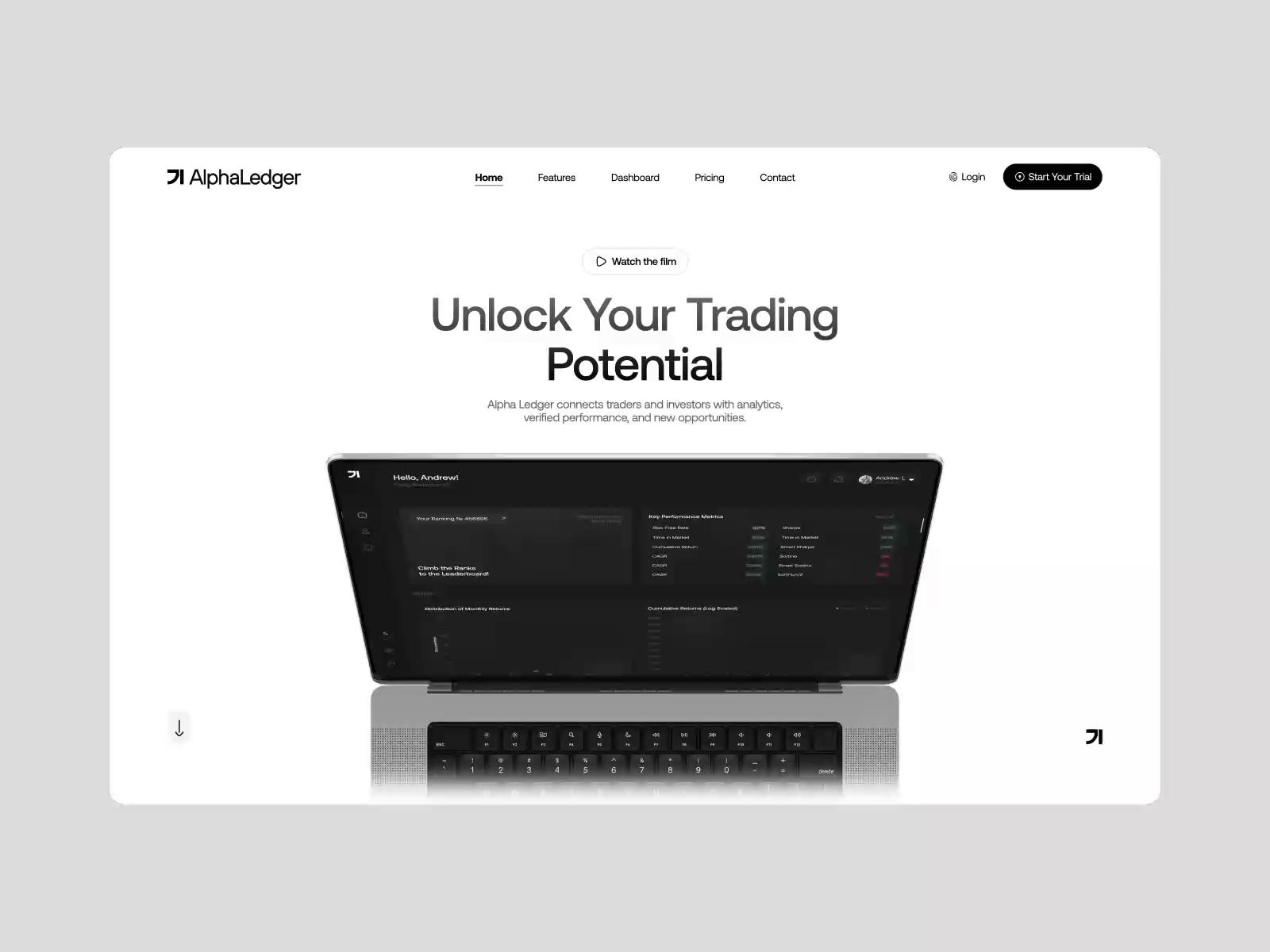 Example of Trading Website Design Project