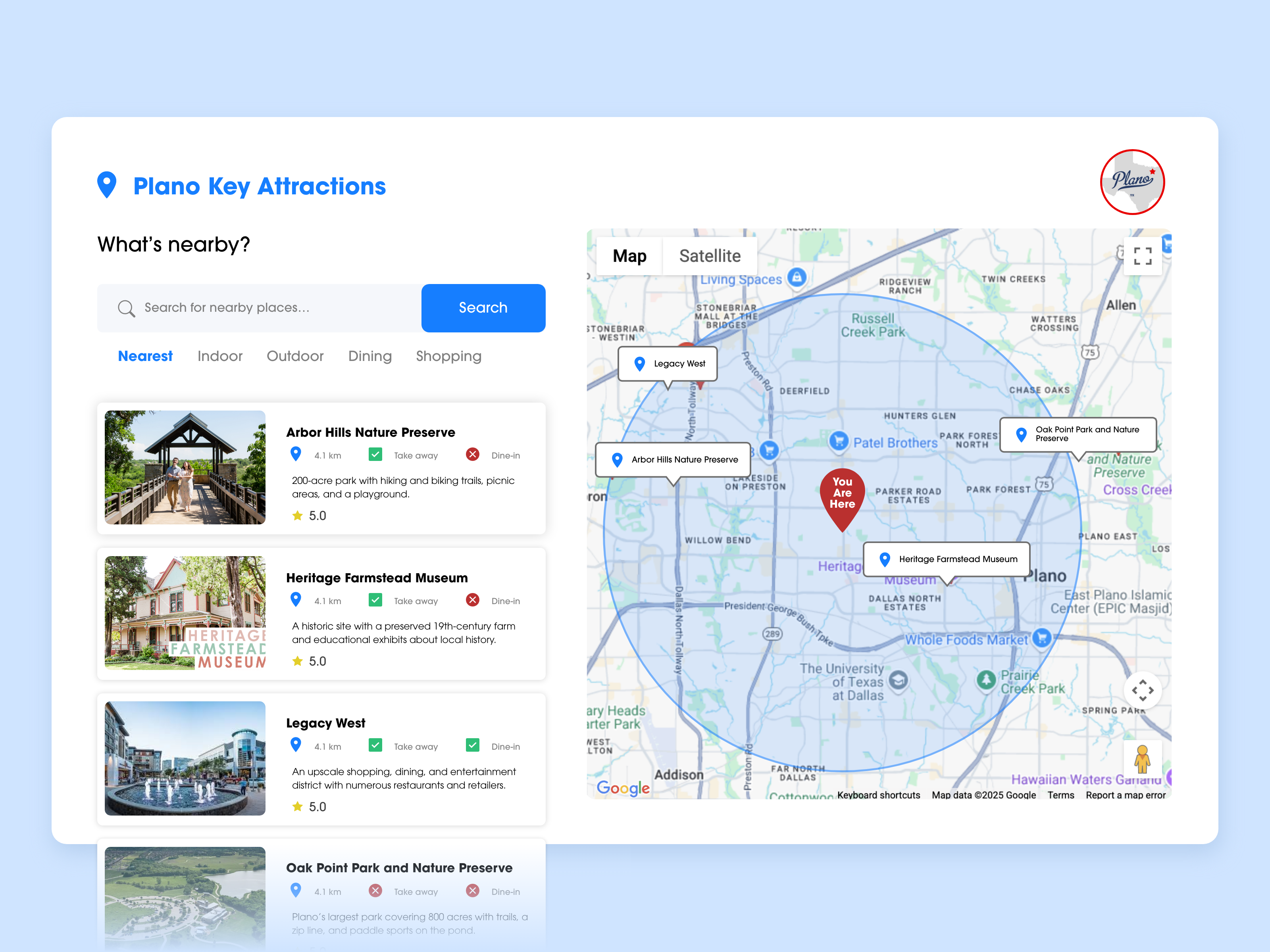 Key Attractions attractions clean design key maps navigation ui ux you are here