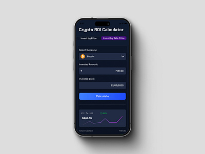 Crypto ROI Calculator UI #004 crypto roi calculator dailyui figma mobileui