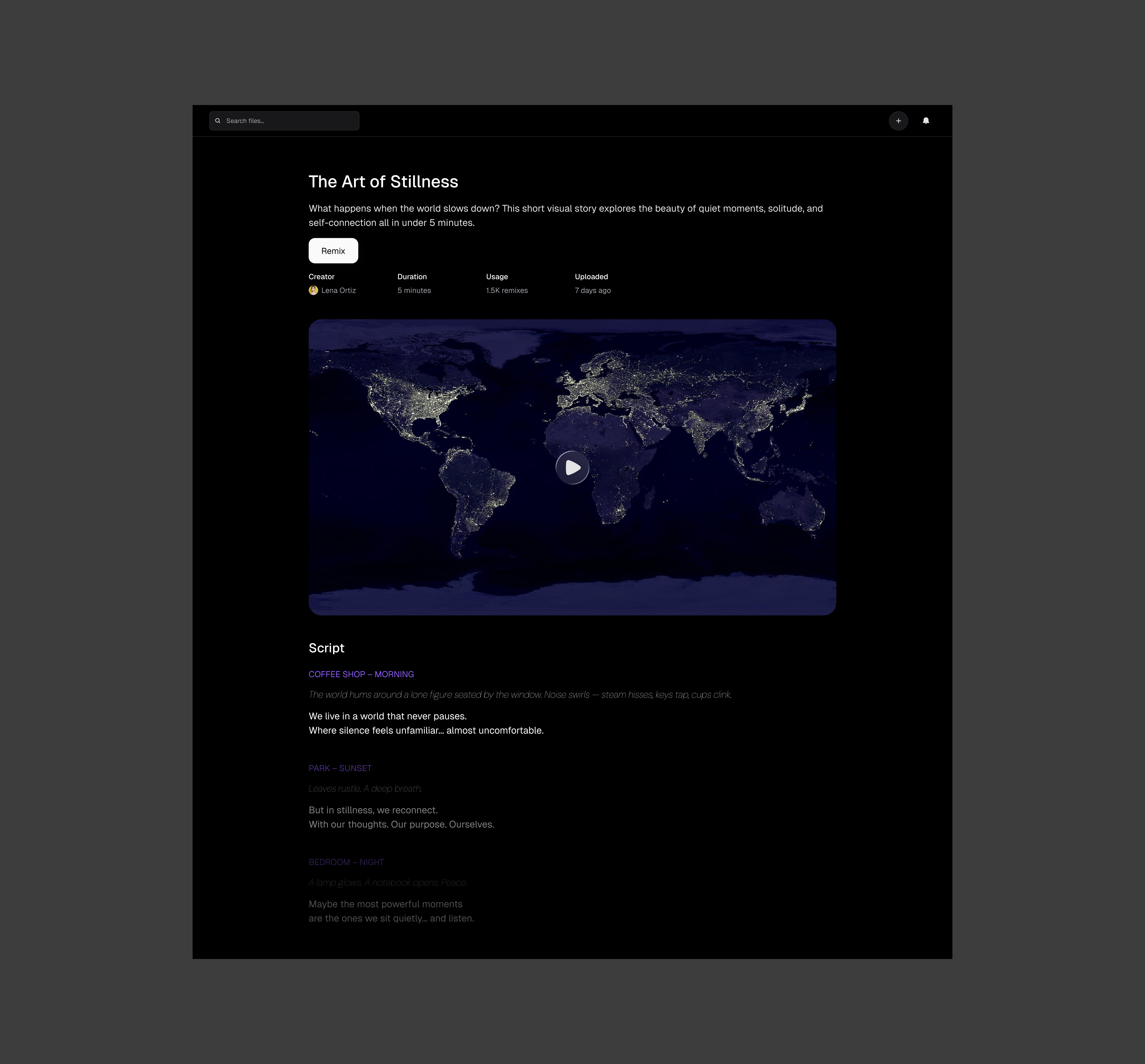 View community file community dashboard design file ui video web